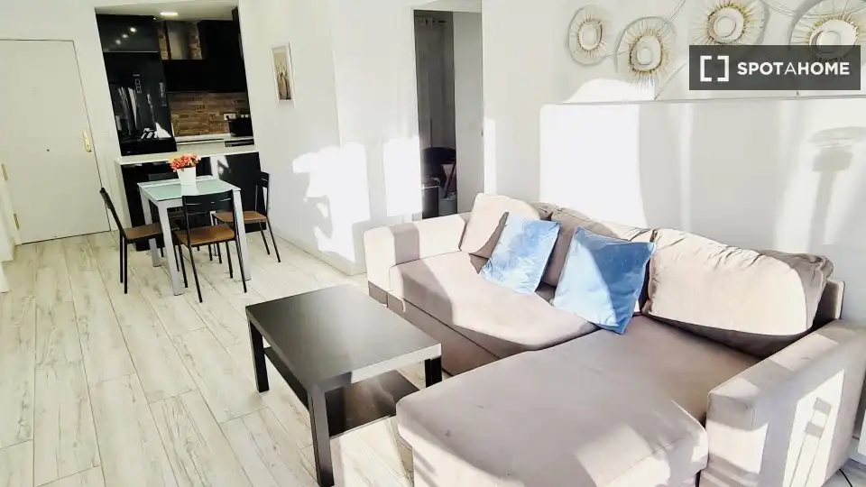Living room of Flat for rent in Madrid  with Air Conditioner, Heating and Furnished