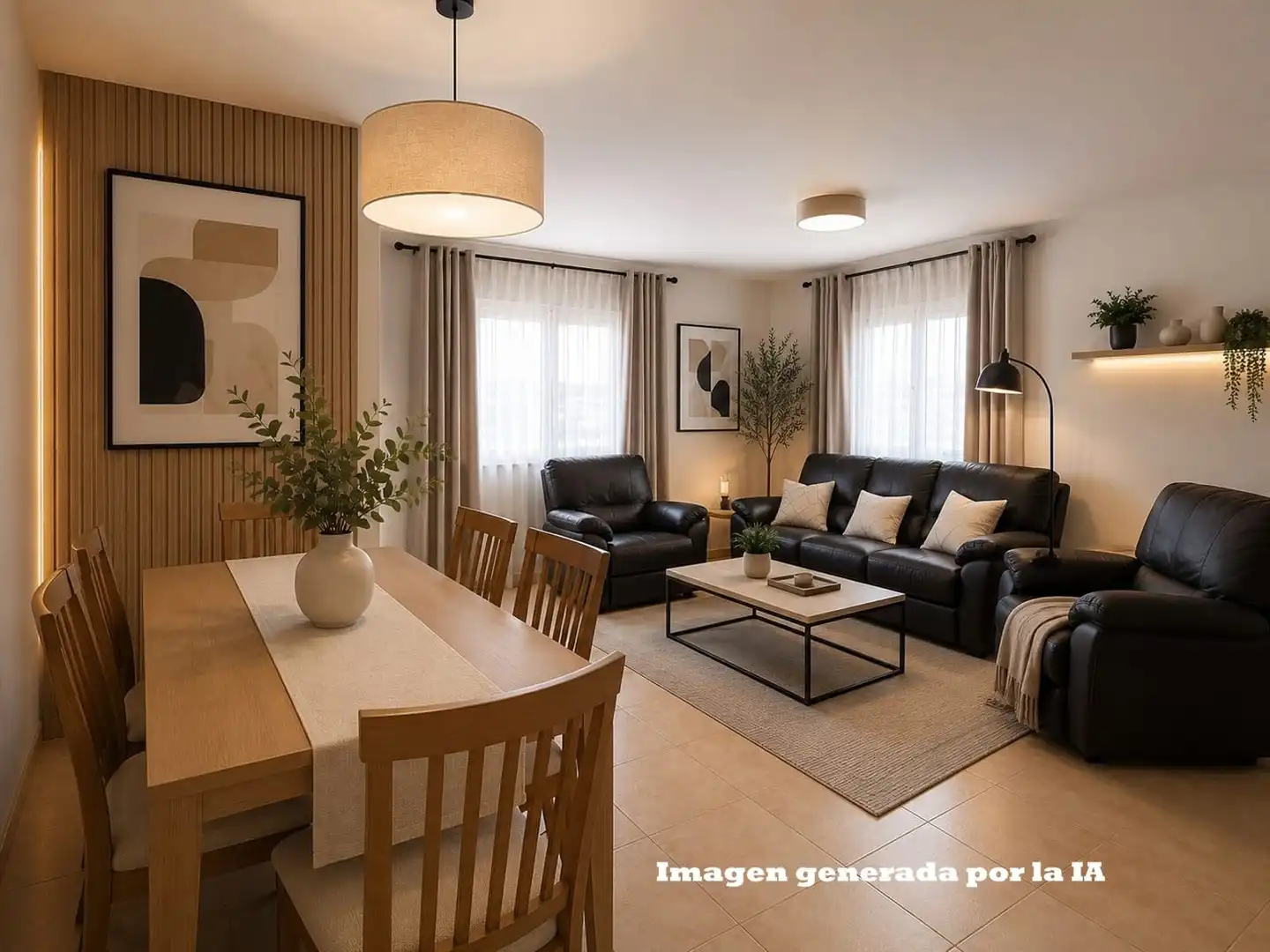 Wohnzimmer von Dachboden zum Verkauf in Calafell mit Klimaanlage, Heizung und Terrasse