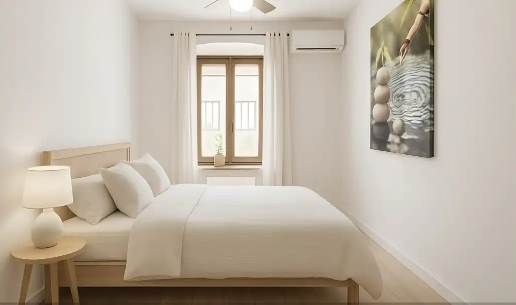 Schlafzimmer von Wohnung zur Miete in Madrid mit Klimaanlage, Heizung und Privatgarten