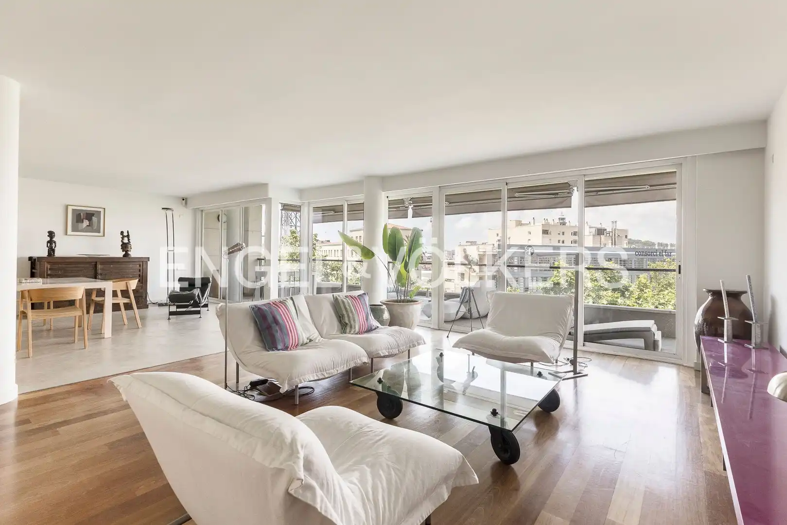 Wohnzimmer von Wohnung zur Miete in Barcelona mit Klimaanlage, Heizung und Parkett