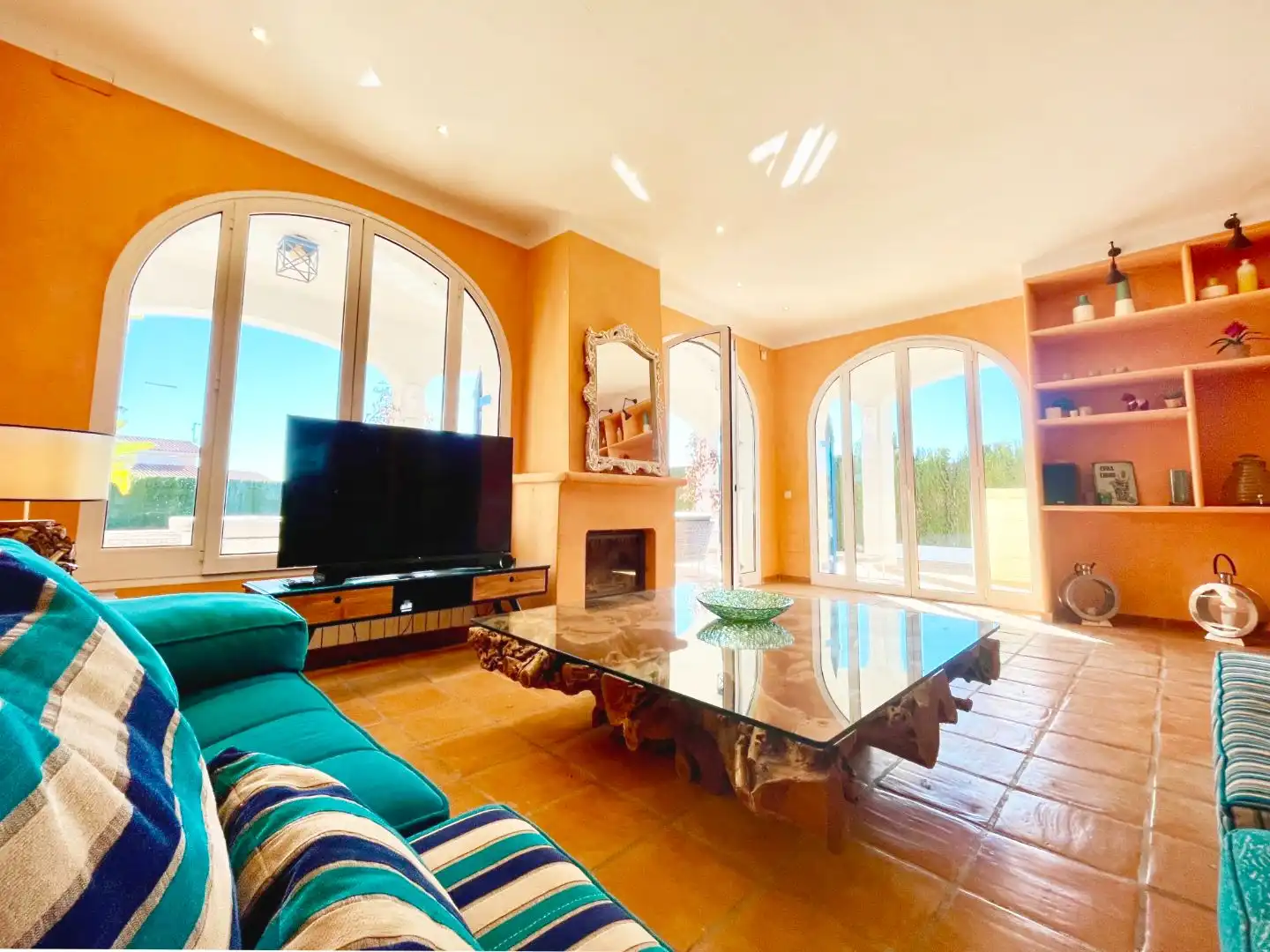 Sala de estar de Casa o chalet en venta en L'Ametlla de Mar  con Aire acondicionado, Terraza y Piscina