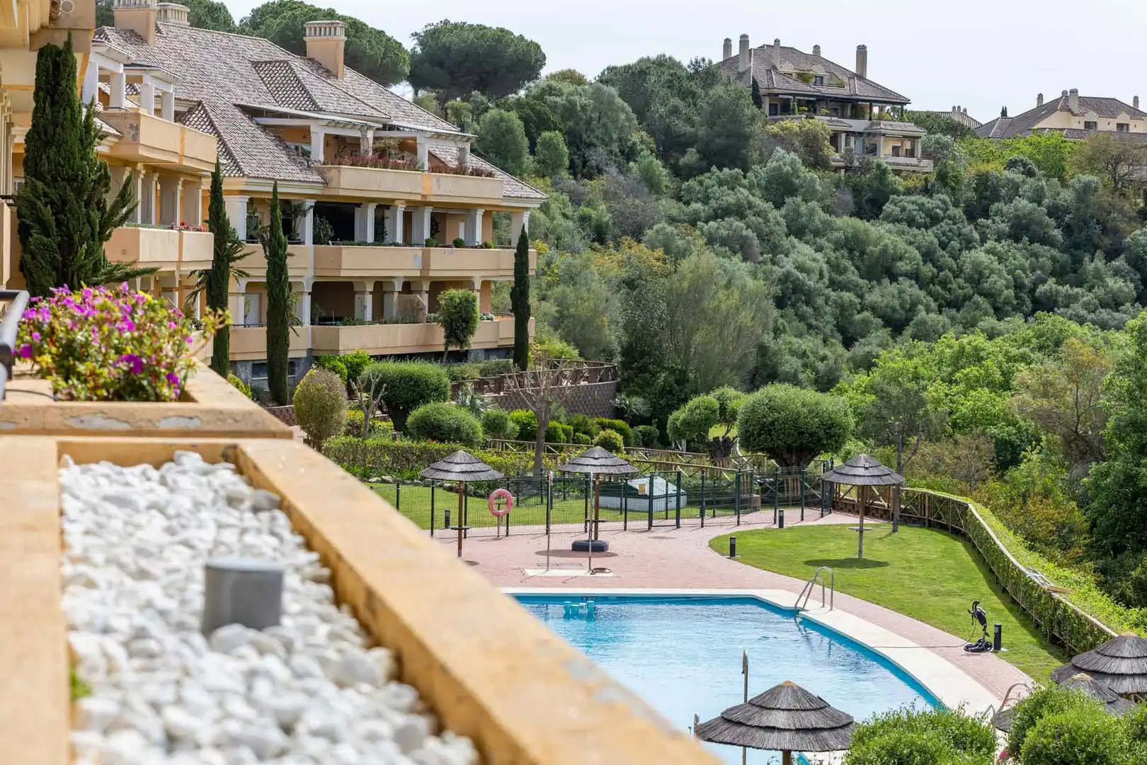Garden of Apartments for sale in Sotogrande  with Air Conditioner, Heating and Terrace