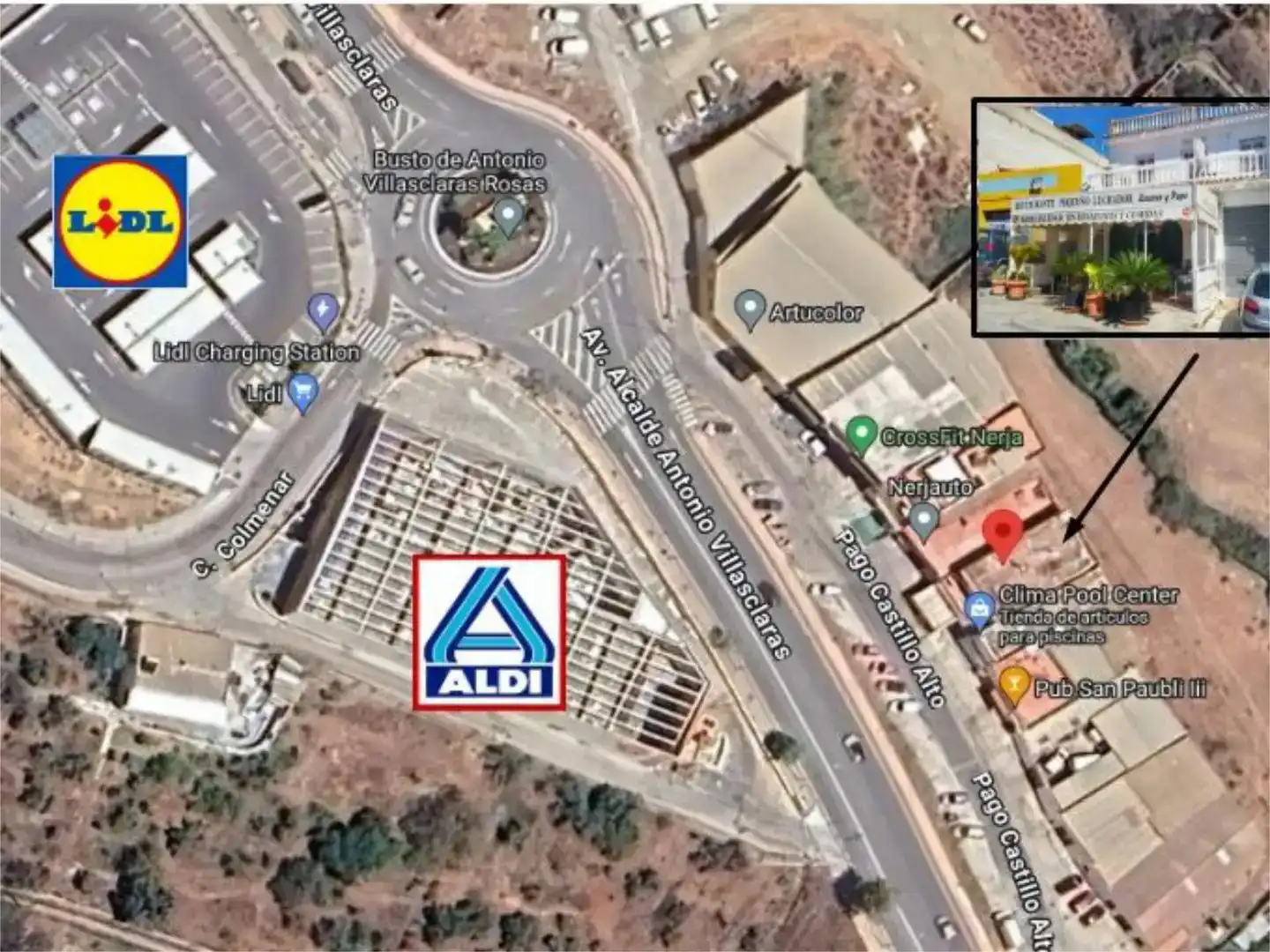 Vista exterior de Nave industrial en venta en Nerja