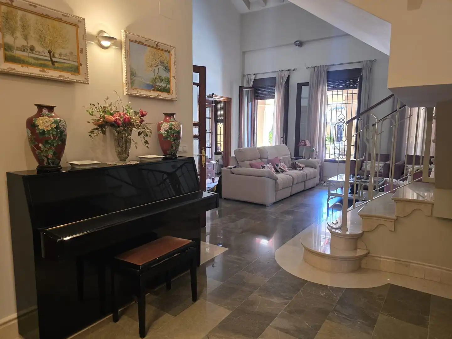 Sala de estar de Casa o chalet en venta en Villanueva del Ariscal con Aire acondicionado, Jardín privado y Terraza