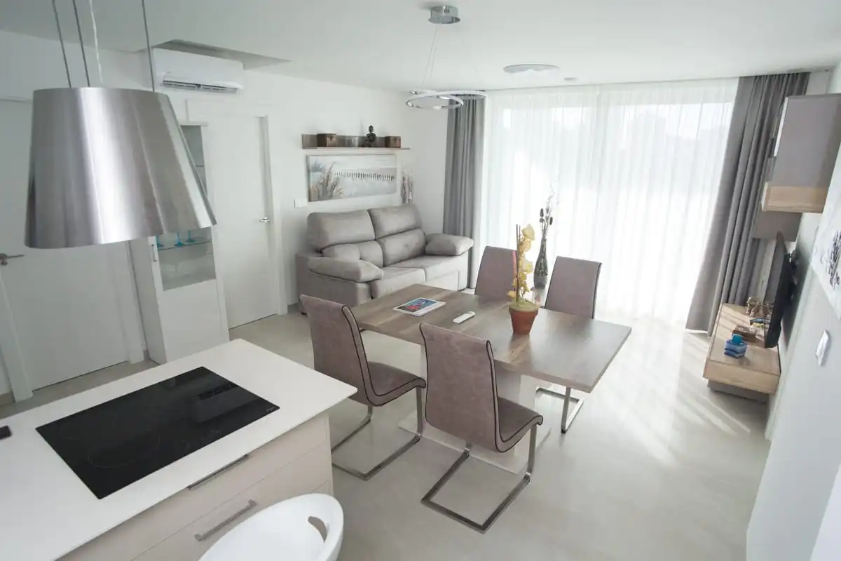 Sala d'estar de Apartament en venda en Finestrat amb Aire condicionat, Calefacció i Jardí privat