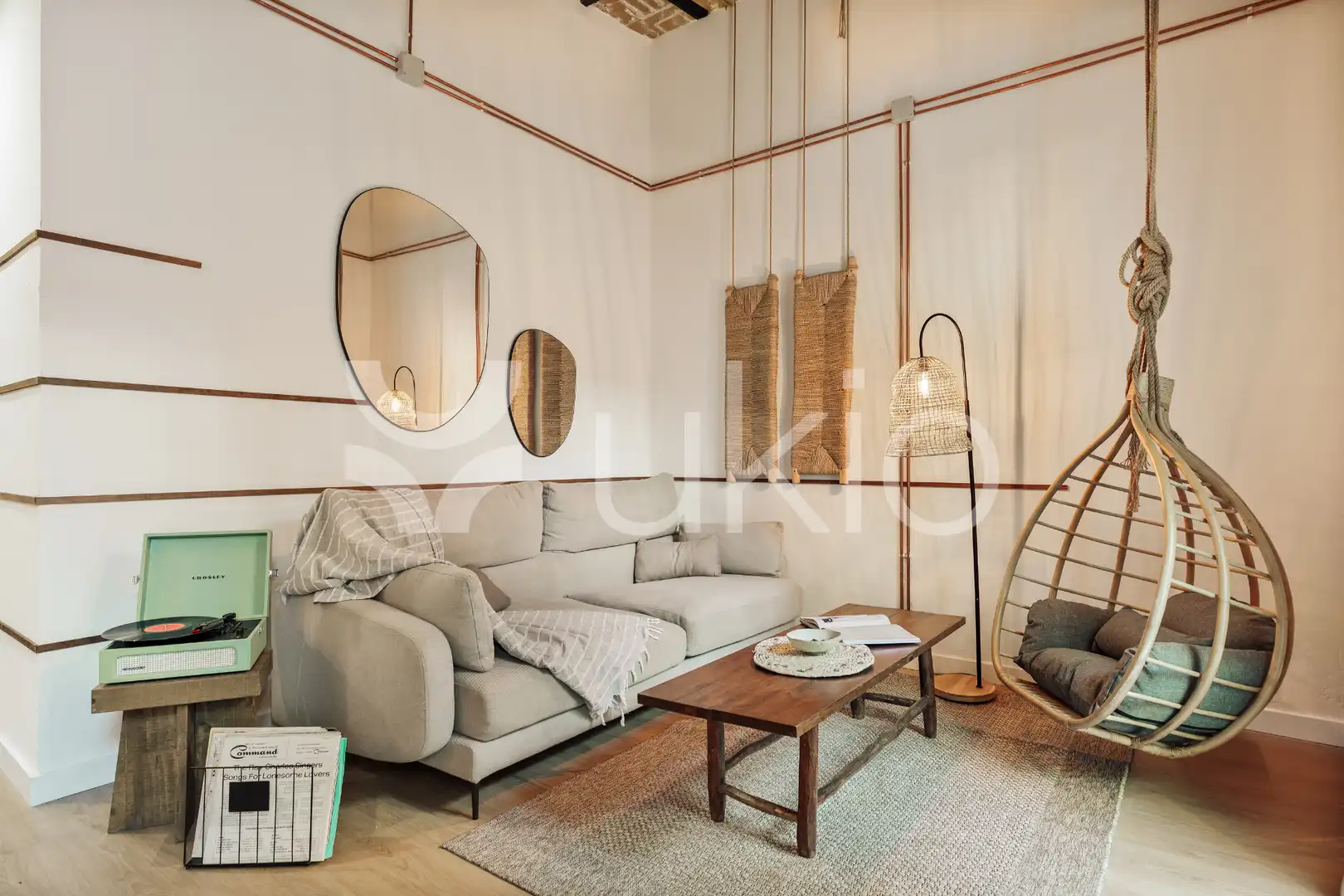 Sala d'estar de Apartament de lloguer en Barcelona amb Aire condicionat, Moblat i Forn