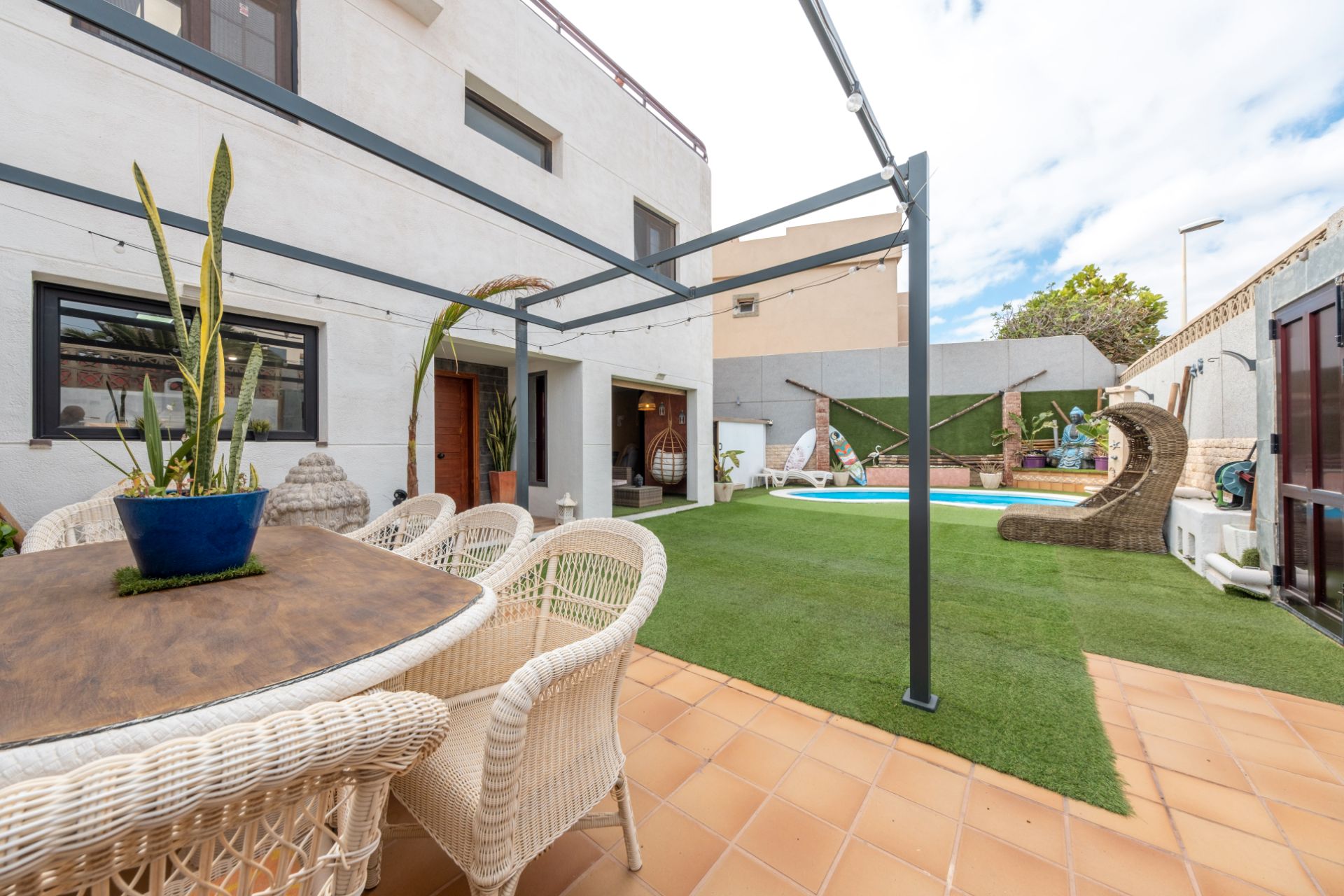 Terraza de Casa o chalet en venta en Telde con Jardín privado, Terraza y Piscina