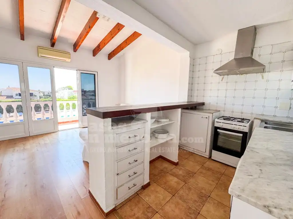 Cocina de Apartamento en venta en Es Castell con Jardín privado, Terraza y Piscina