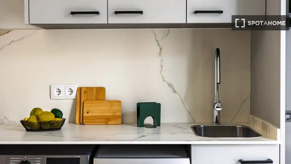 Cocina de Piso de alquiler en Valencia con Aire acondicionado, Calefacción y Amueblado