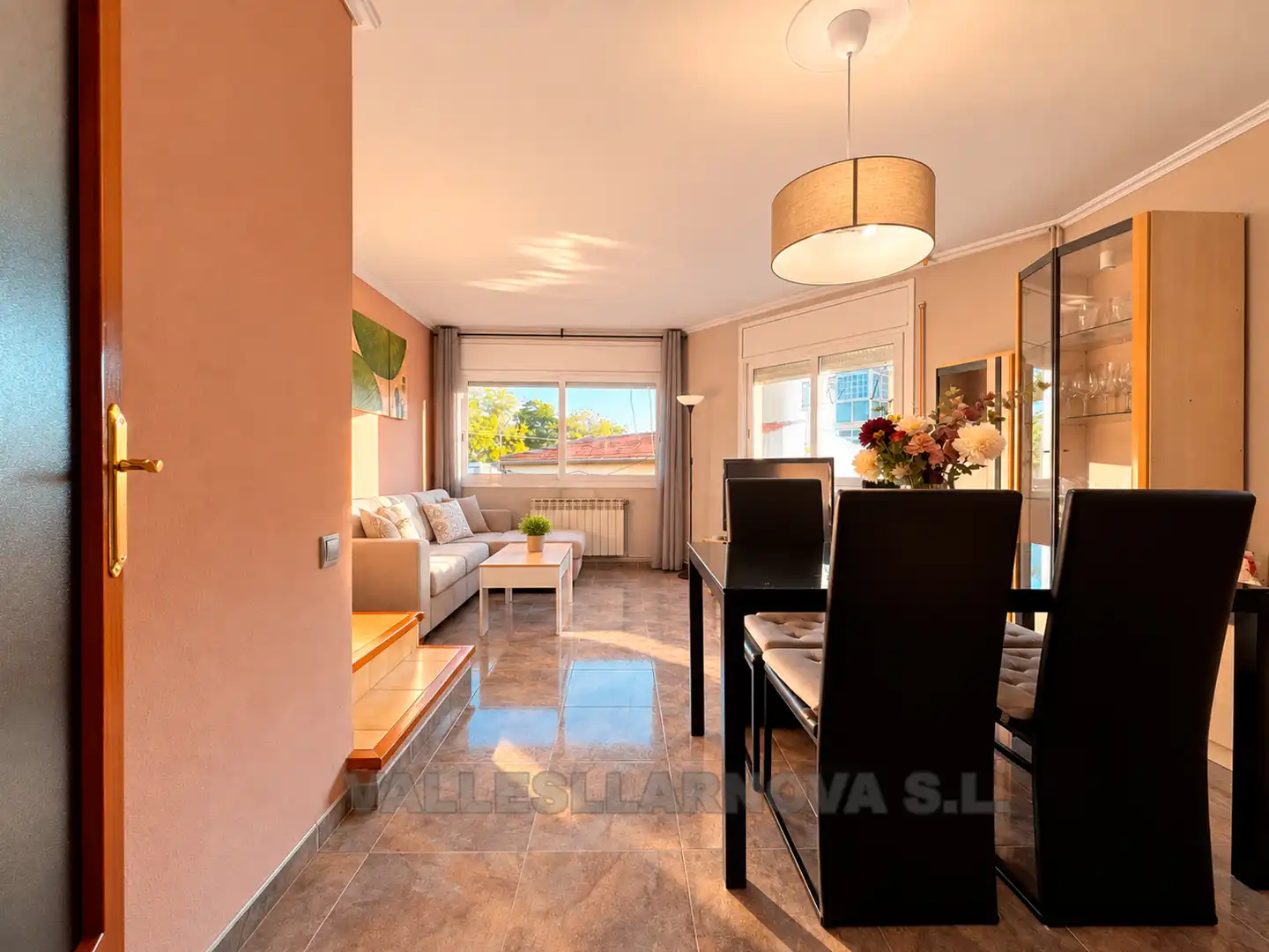 Sala d'estar de Casa adosada en venda en Barri de Lourdes - Gallecs