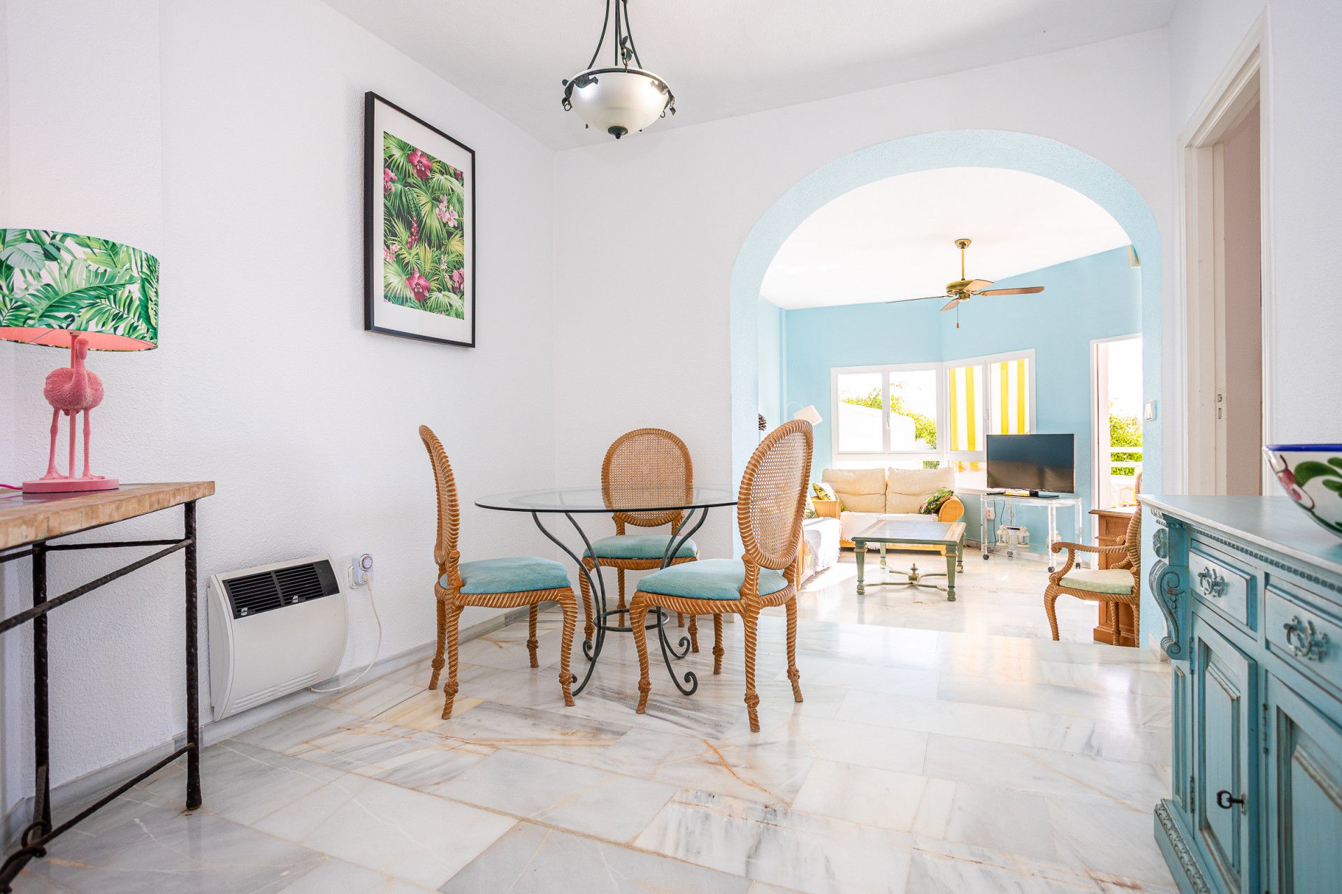 Comedor de Apartamento en venta en Mijas con Terraza, Piscina y Amueblado