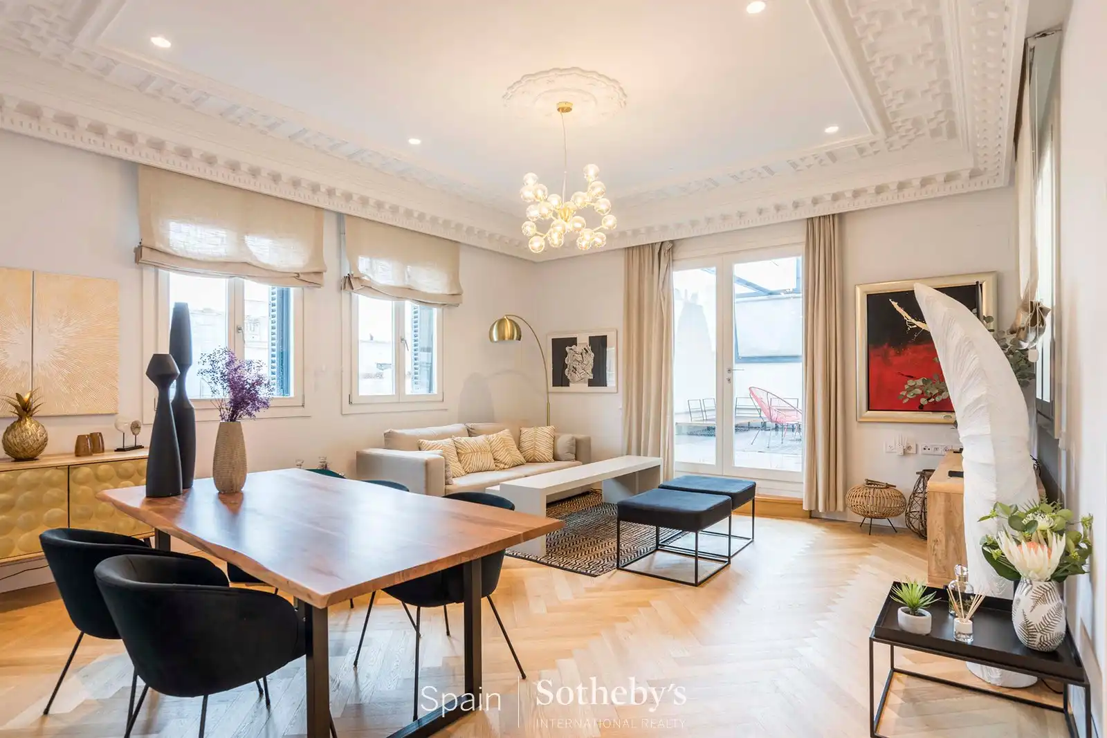 Sala d'estar de Àtic de lloguer en Madrid amb Aire condicionat, Calefacció i Terrassa