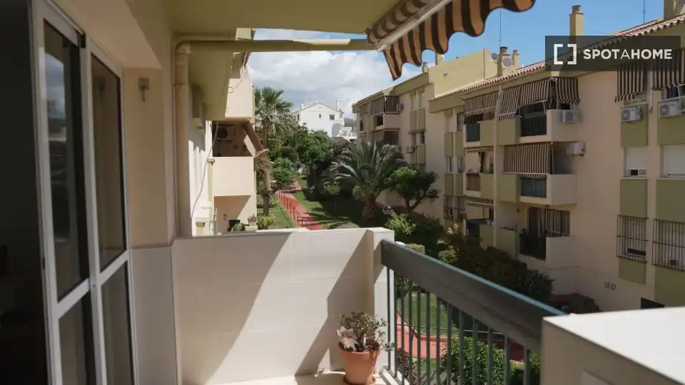 Balcony of Apartments for share in Rincón de la Victoria  with Air Conditioner, Terrace and Furnished
