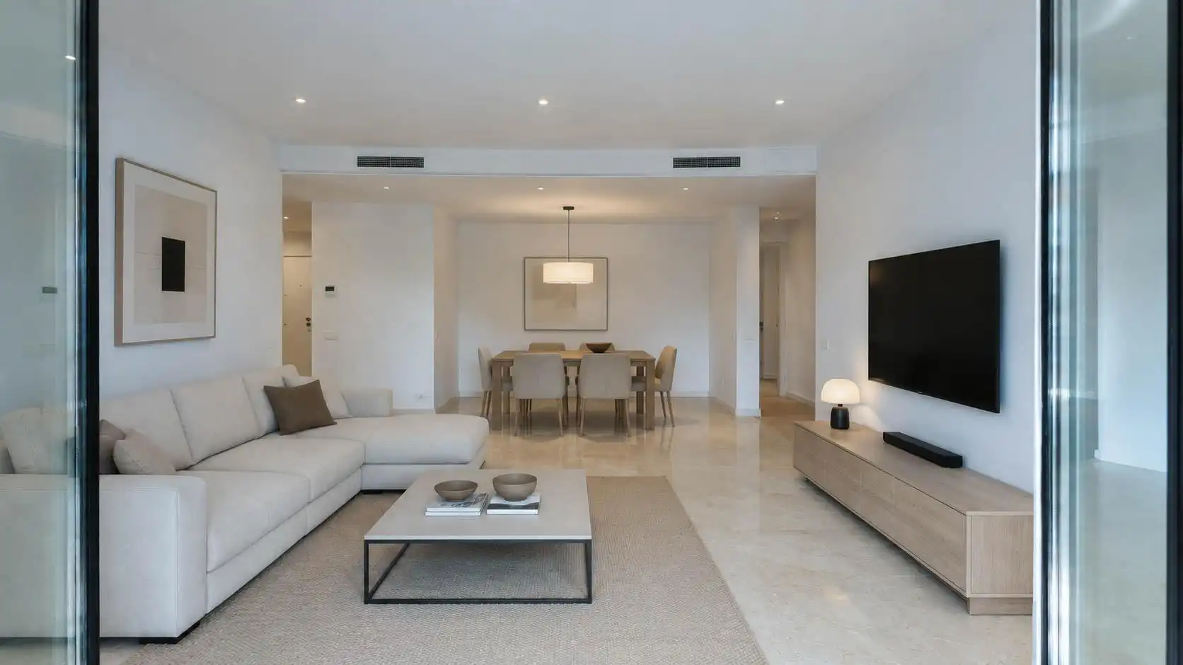 Wohnzimmer von Wohnung zum Verkauf in Barcelona mit Klimaanlage, Heizung und Terrasse