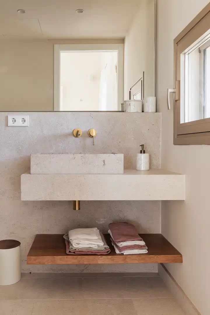 Baño de Finca rústica en venta en Maria de la Salut con Aire acondicionado, Jardín privado y Terraza