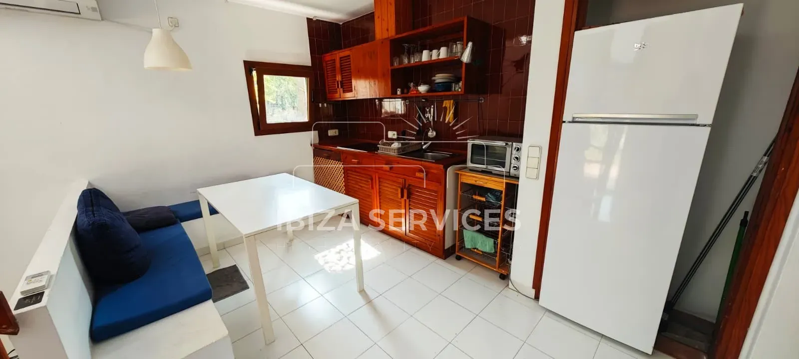 Kitchen of Flat to rent in Sant Josep de sa Talaia  with Air Conditioner and Private garden