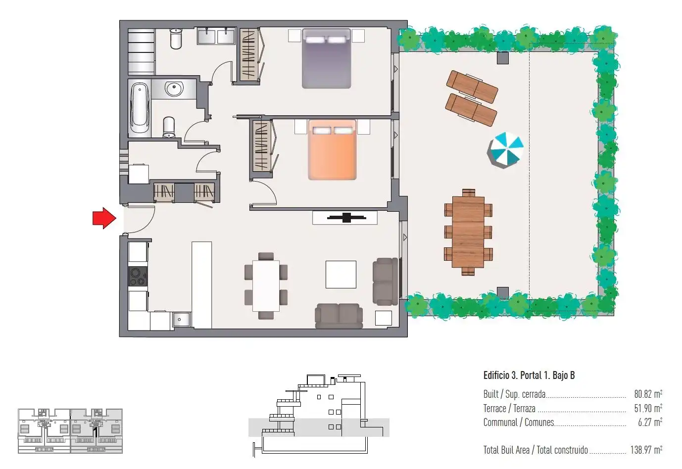 Appartement compact avec terrasse à louer à Costa Natura, imagen 13