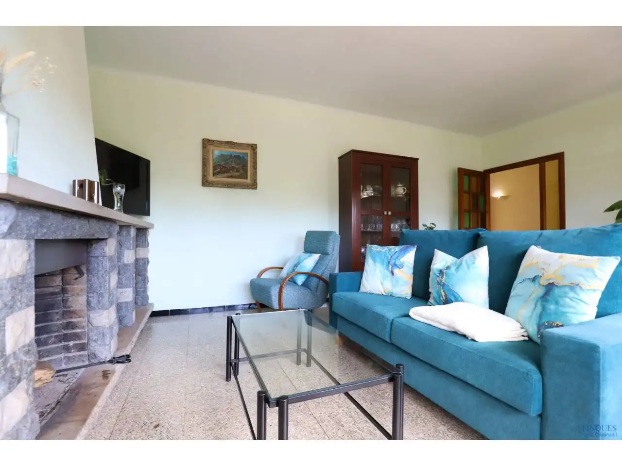 Sala de estar de Casa o chalet en venta en Santa Cristina d'Aro con Calefacción, Jardín privado y Terraza