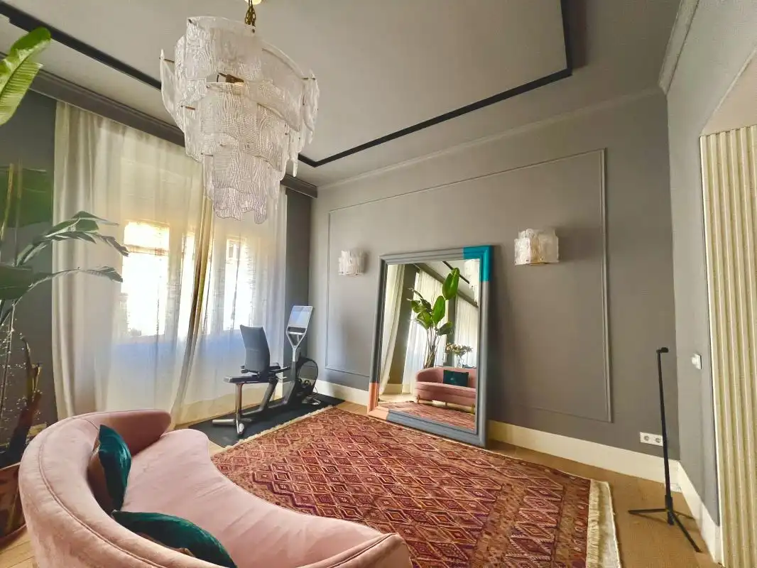 Wohnzimmer von Wohnung zum Verkauf in Madrid mit Klimaanlage, Heizung und Privatgarten