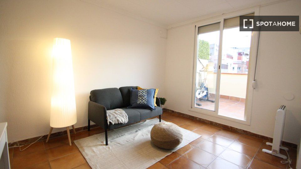 Sala d'estar de Pis de lloguer en  Barcelona Capital amb Aire condicionat, Calefacció i Moblat