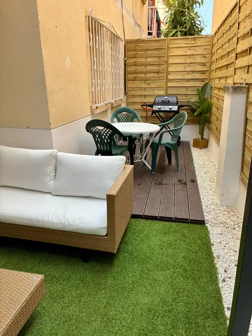 Terraza de Apartamento de alquiler en Calafell con Jardín privado, Amueblado y Horno