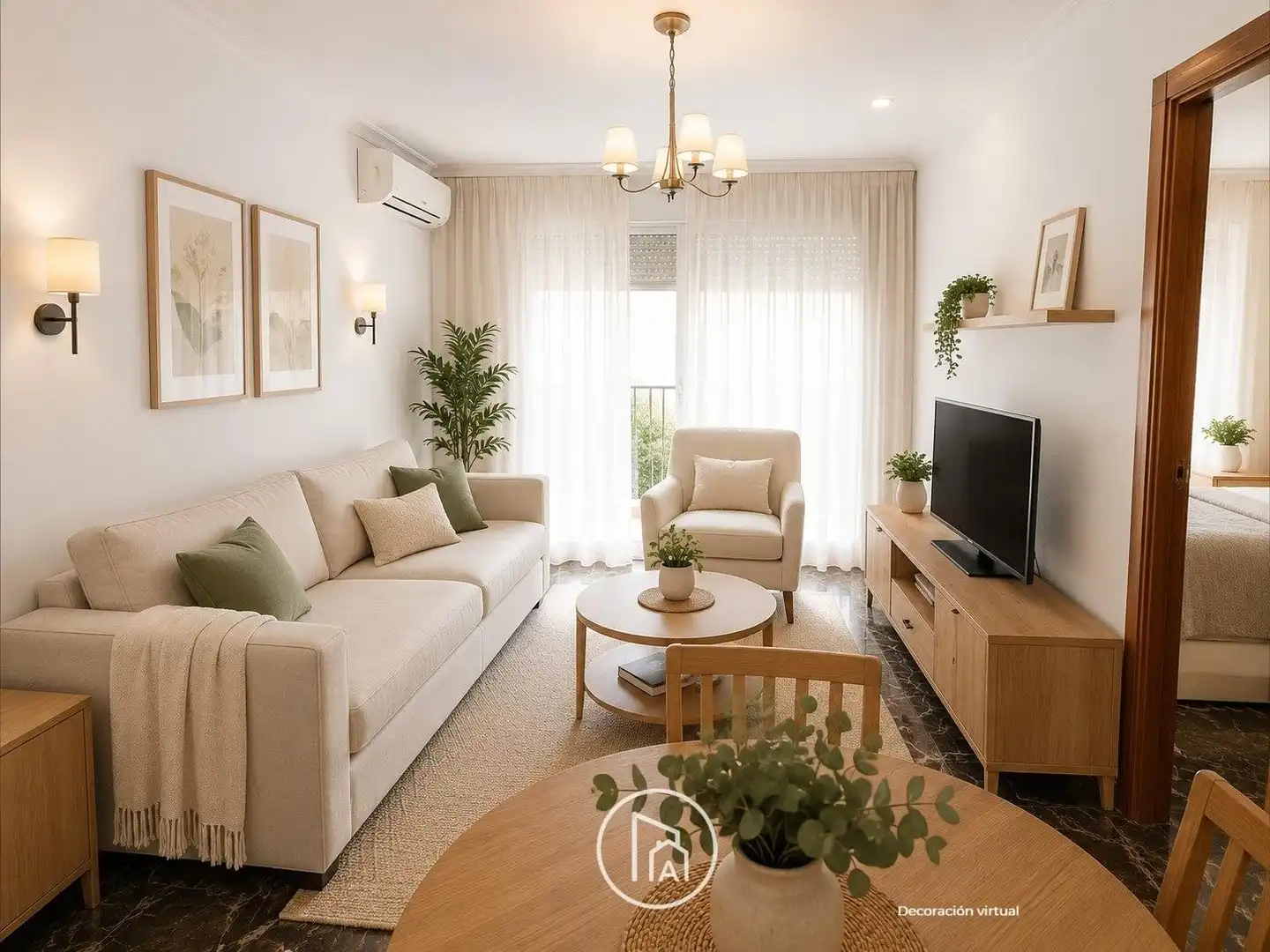 Living room of Flat for sale in Valencia  with Air Conditioner, Heating and Balcony
