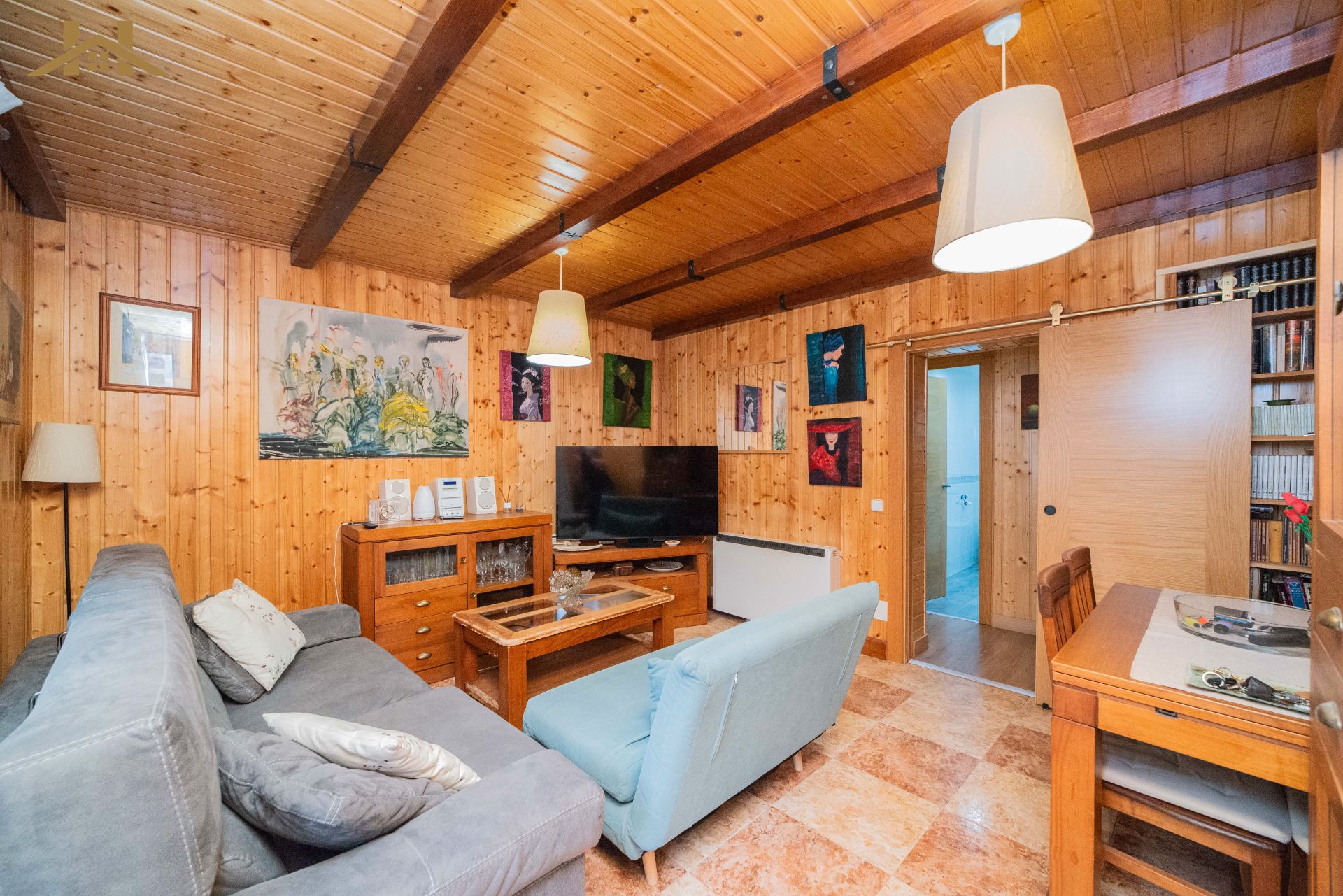 Living room of Flat for sale in El Escorial  with Heating, Terrace and Furnished