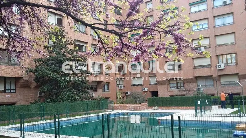 Schwimmbecken von Wohnung zum Verkauf in Madrid mit Klimaanlage, Parkett und Terrasse
