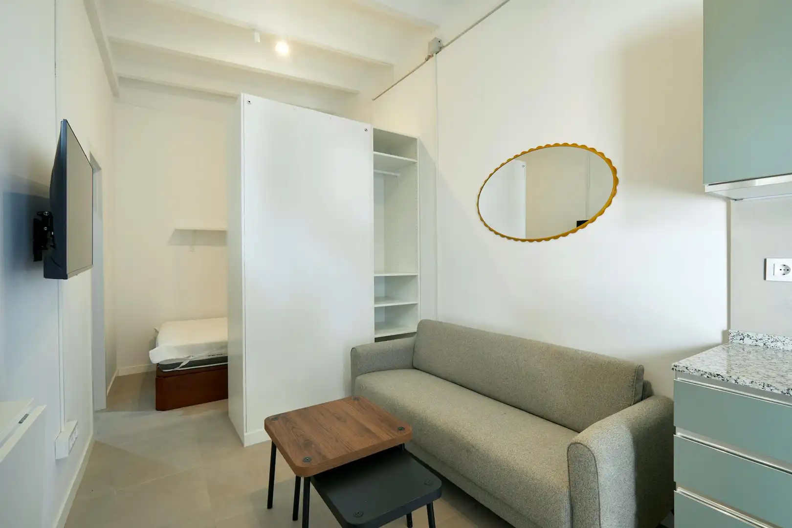 Sala de estar de Piso de alquiler en Barcelona con Aire acondicionado, Calefacción y Amueblado