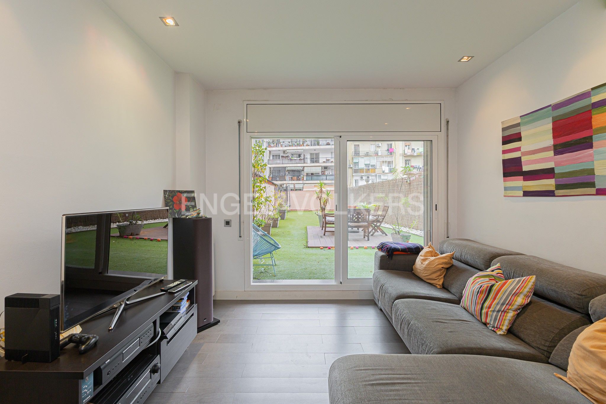 Sala d'estar de Apartament en venda en  Barcelona Capital amb Calefacció, Terrassa i Traster