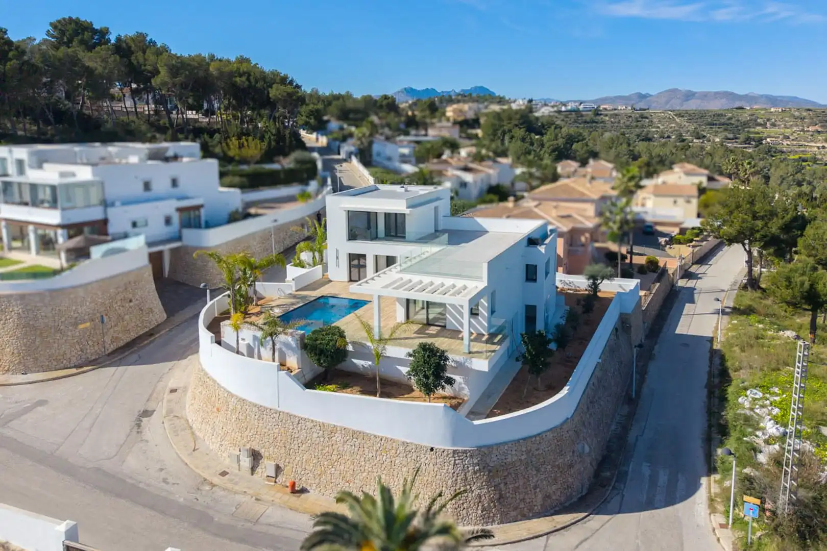 Außenansicht von Haus oder Chalet zum Verkauf in Moraira mit Klimaanlage, Privatgarten und Terrasse