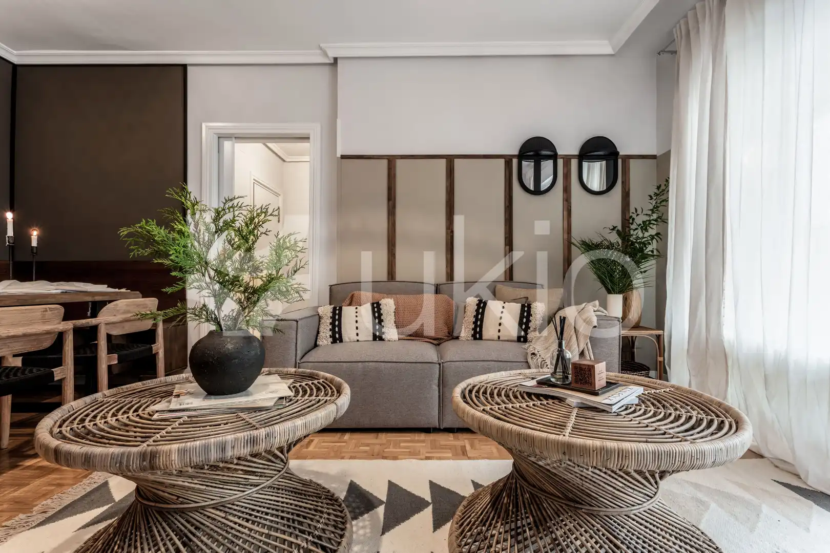 Sala d'estar de Apartament de lloguer en Madrid amb Aire condicionat, Calefacció i Moblat