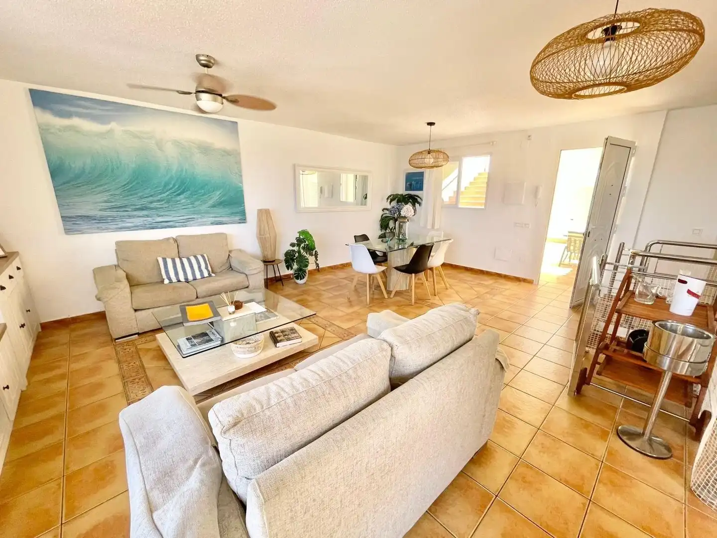 Wohnzimmer von Haus oder Chalet zur Miete in La Manga del Mar Menor mit Klimaanlage, Heizung und Terrasse