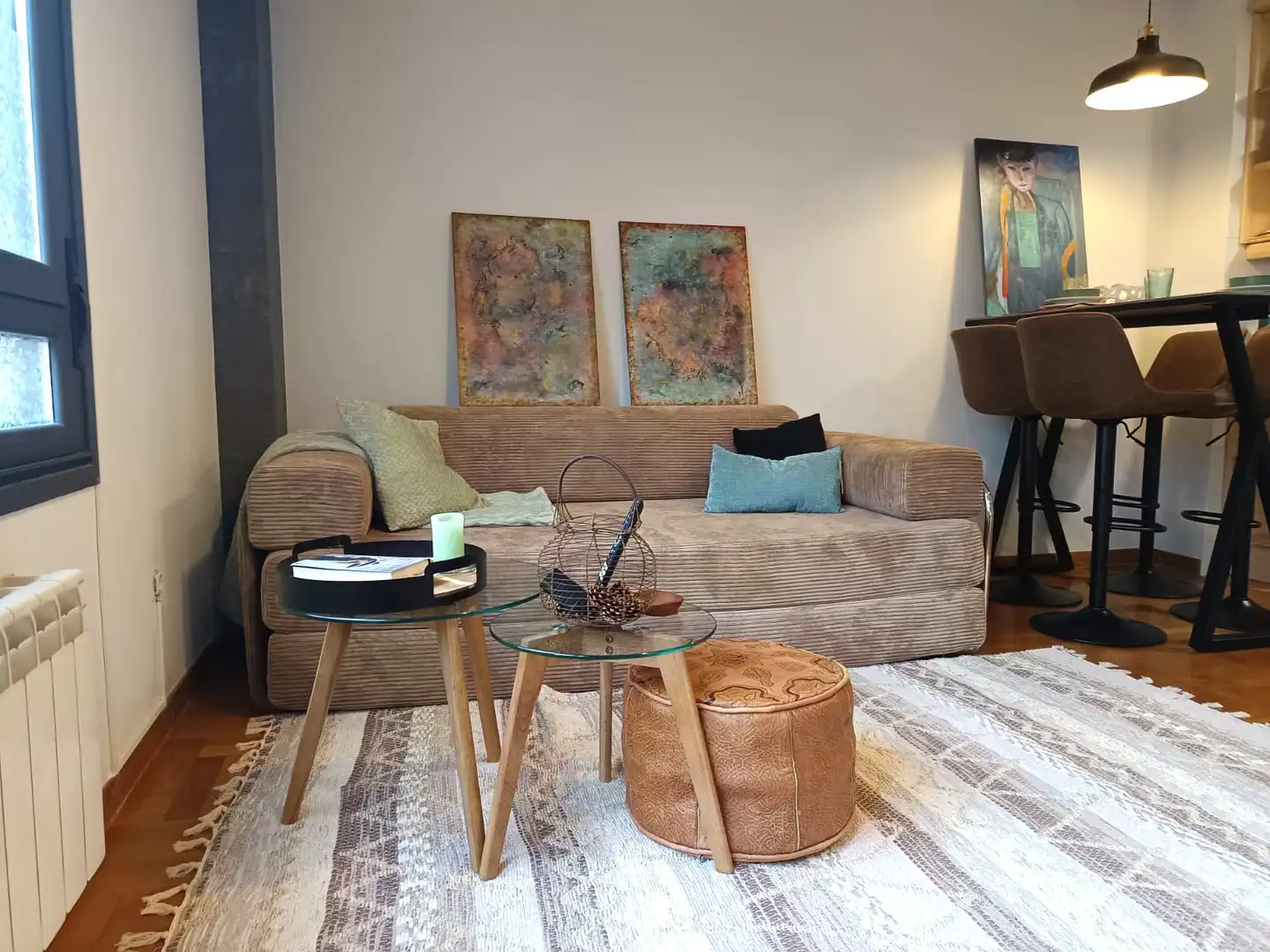 Living room of Flat for rent in Noreña  with Heating, Parquet flooring and Furnished