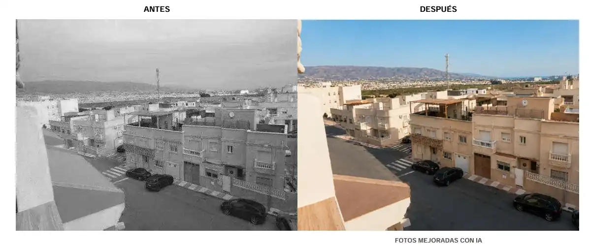 Vista exterior de Casa adosada en venda en Roquetas de Mar amb Terrassa, Traster i Moblat