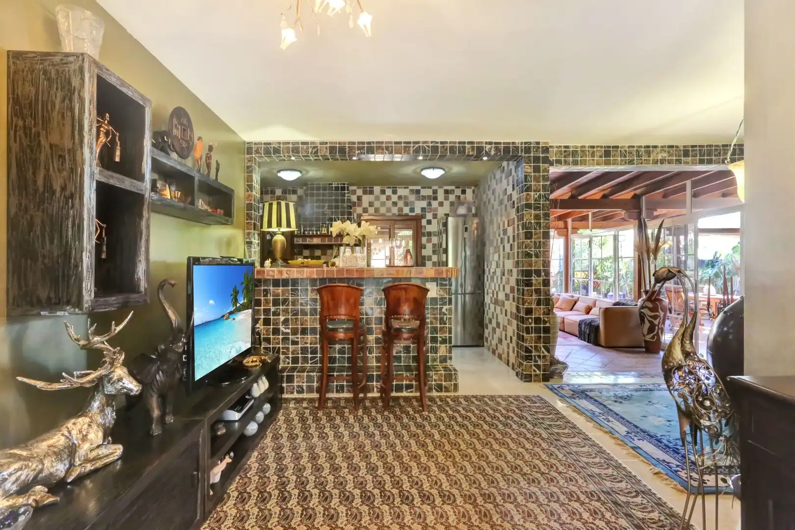 Sala d'estar de Casa o xalet en venda en La Oliva amb Jardí privat, Terrassa i Traster