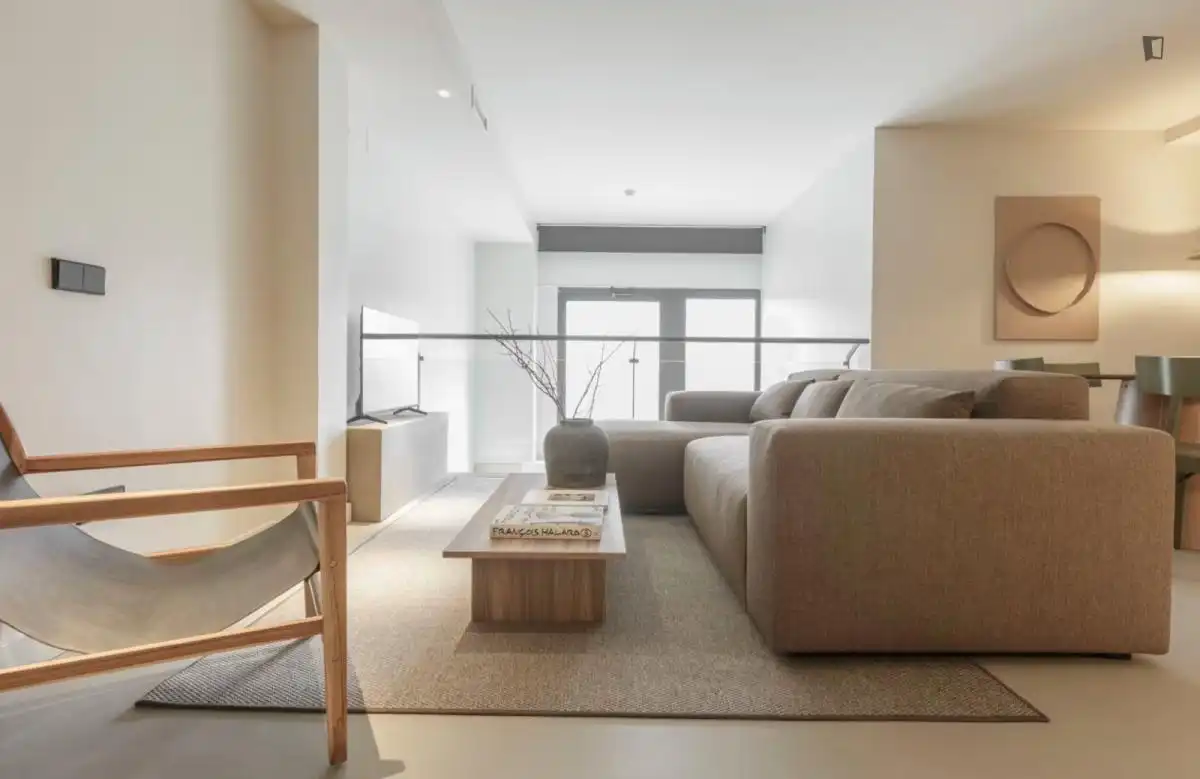 Sala de estar de Apartamento de alquiler en Barcelona con Aire acondicionado, Amueblado y Horno