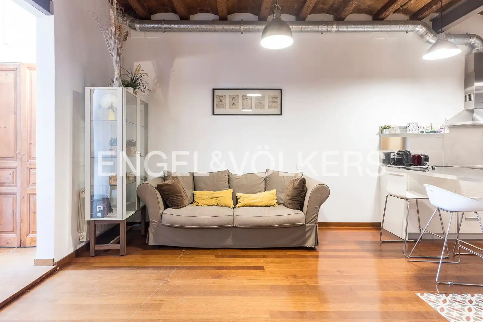 Wohnzimmer von Wohnung zur Miete in Barcelona mit Klimaanlage, Heizung und Parkett