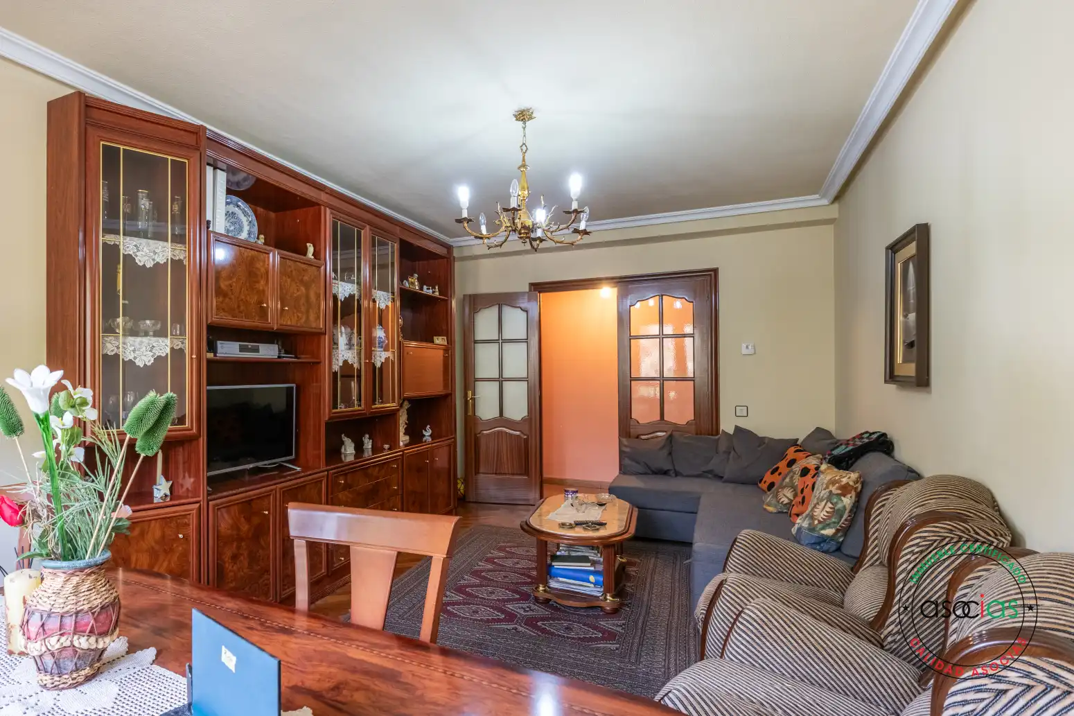 Living room of Flat for sale in Teverga  with Heating, Parquet flooring and Terrace