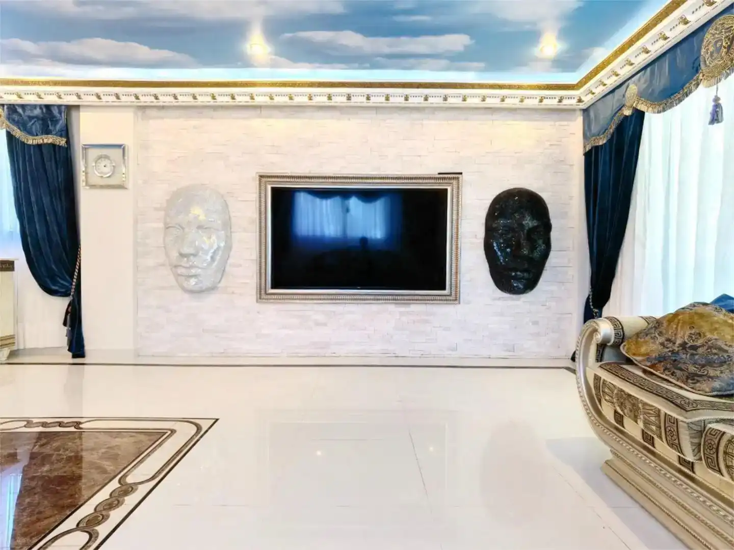 Sala d'estar de Casa adosada de lloguer en Altea amb Aire condicionat, Jardí privat i Parquet