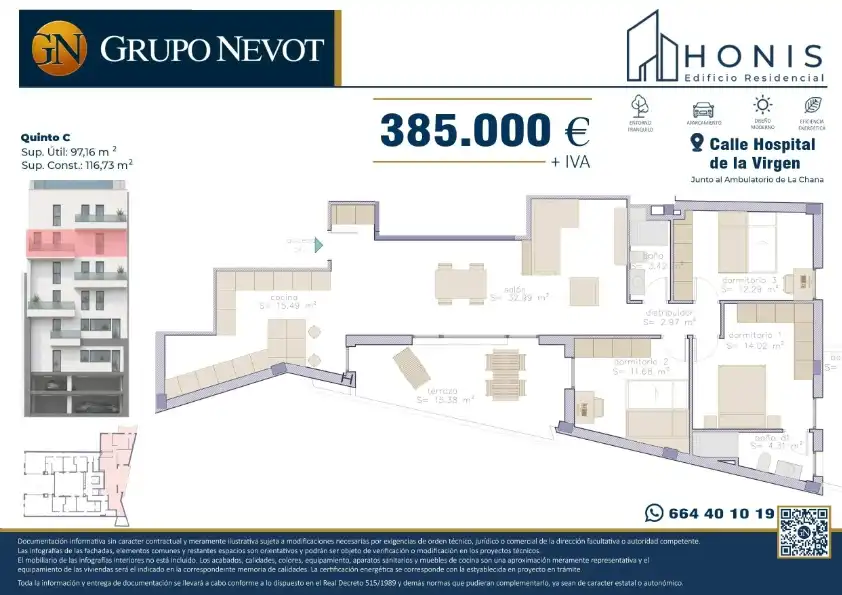 Piso en venta en Calle Hospital de la Virgen, 9, Angustias - Chana - Encina