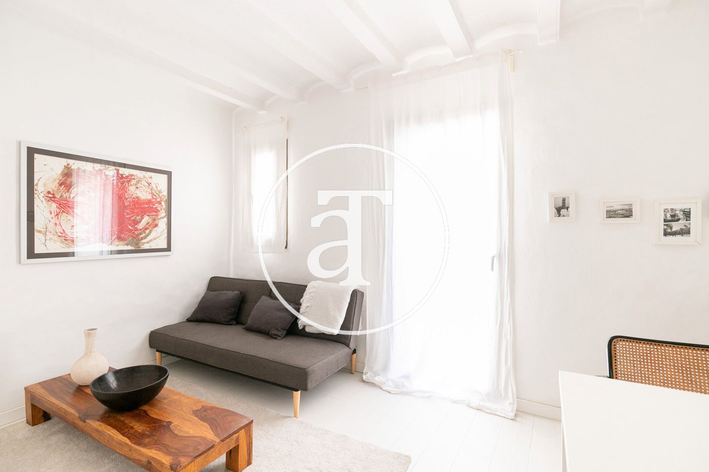 Living room of Flat to rent in  Barcelona Capital  with Air Conditioner, Heating and Furnished