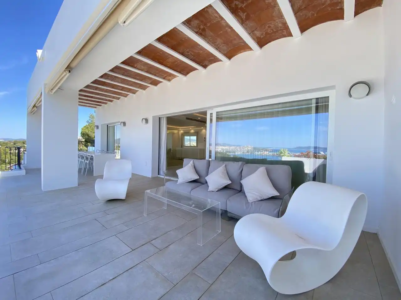 Terraza de Casa o chalet de alquiler en Santa Eulària des Riu con Aire acondicionado, Terraza y Piscina