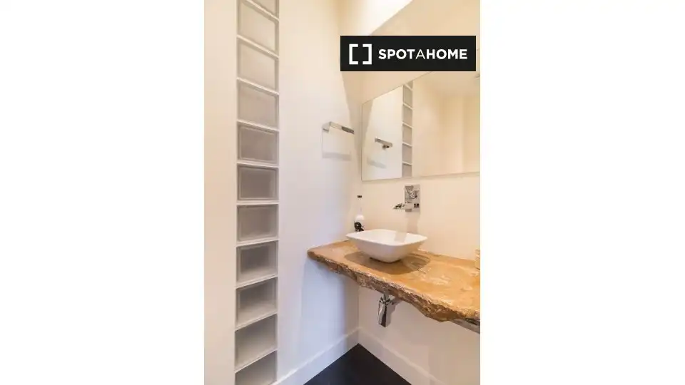 Baño de Estudio para compartir en Madrid con Aire acondicionado, Terraza y Amueblado