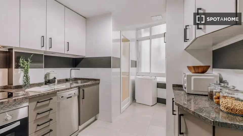 Kitchen of Flat for rent in Madrid  with Air Conditioner, Heating and Furnished