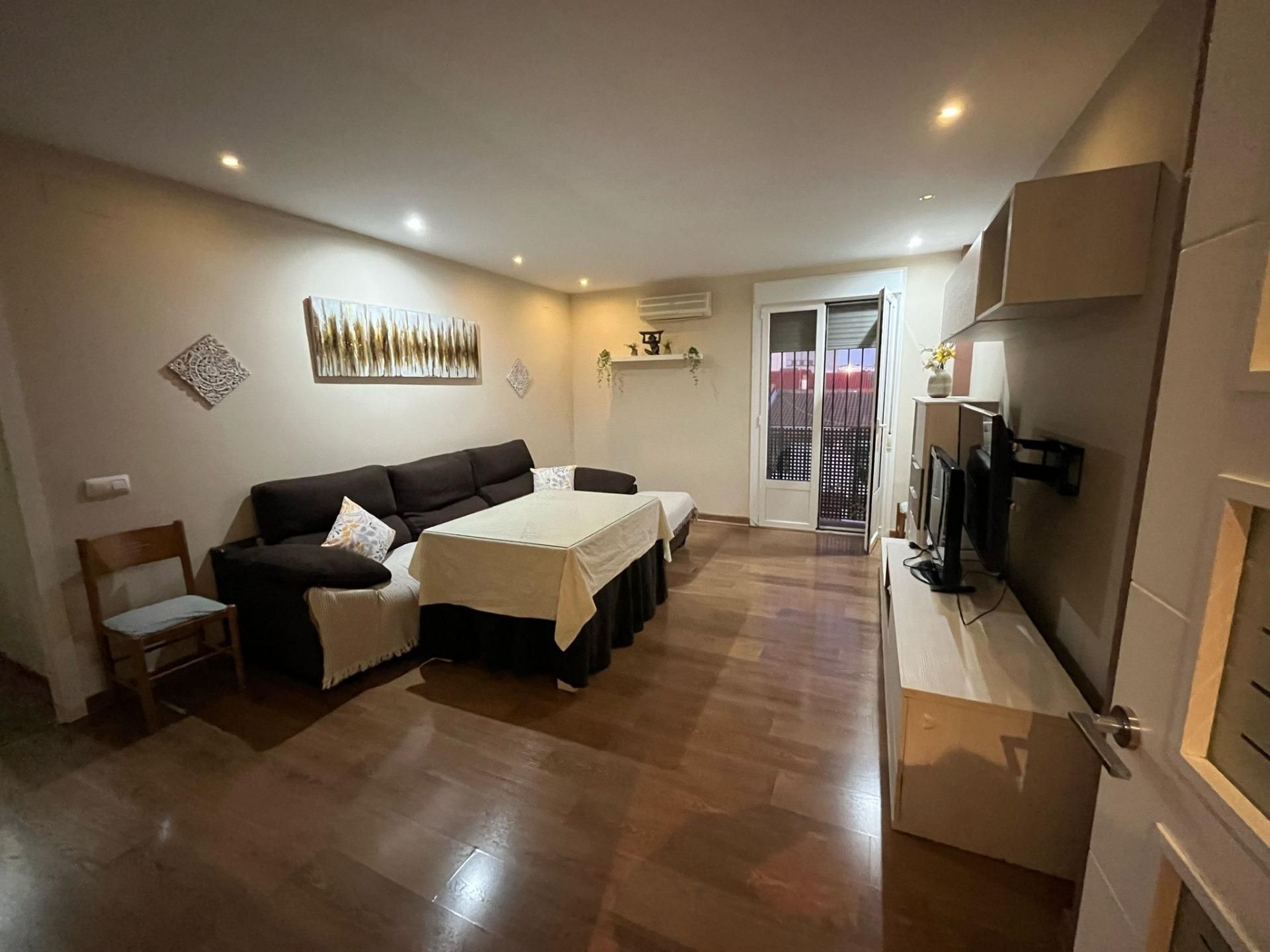 Sala d'estar de Pis de lloguer en Coria del Río amb Aire condicionat i Parquet