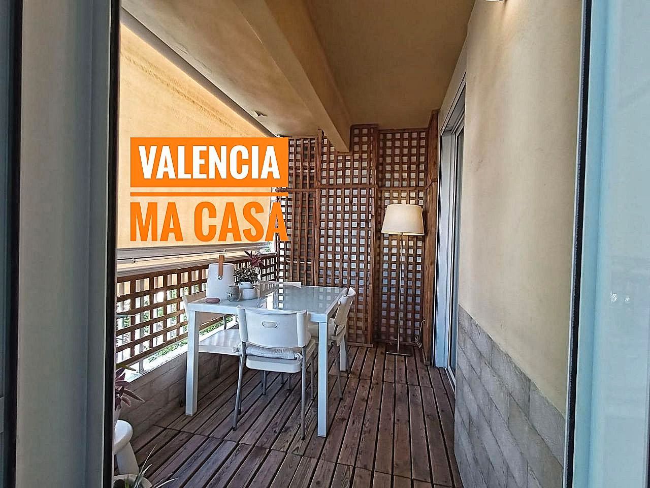 Balcony of Flat to rent in  Valencia Capital  with Air Conditioner, Heating and Furnished
