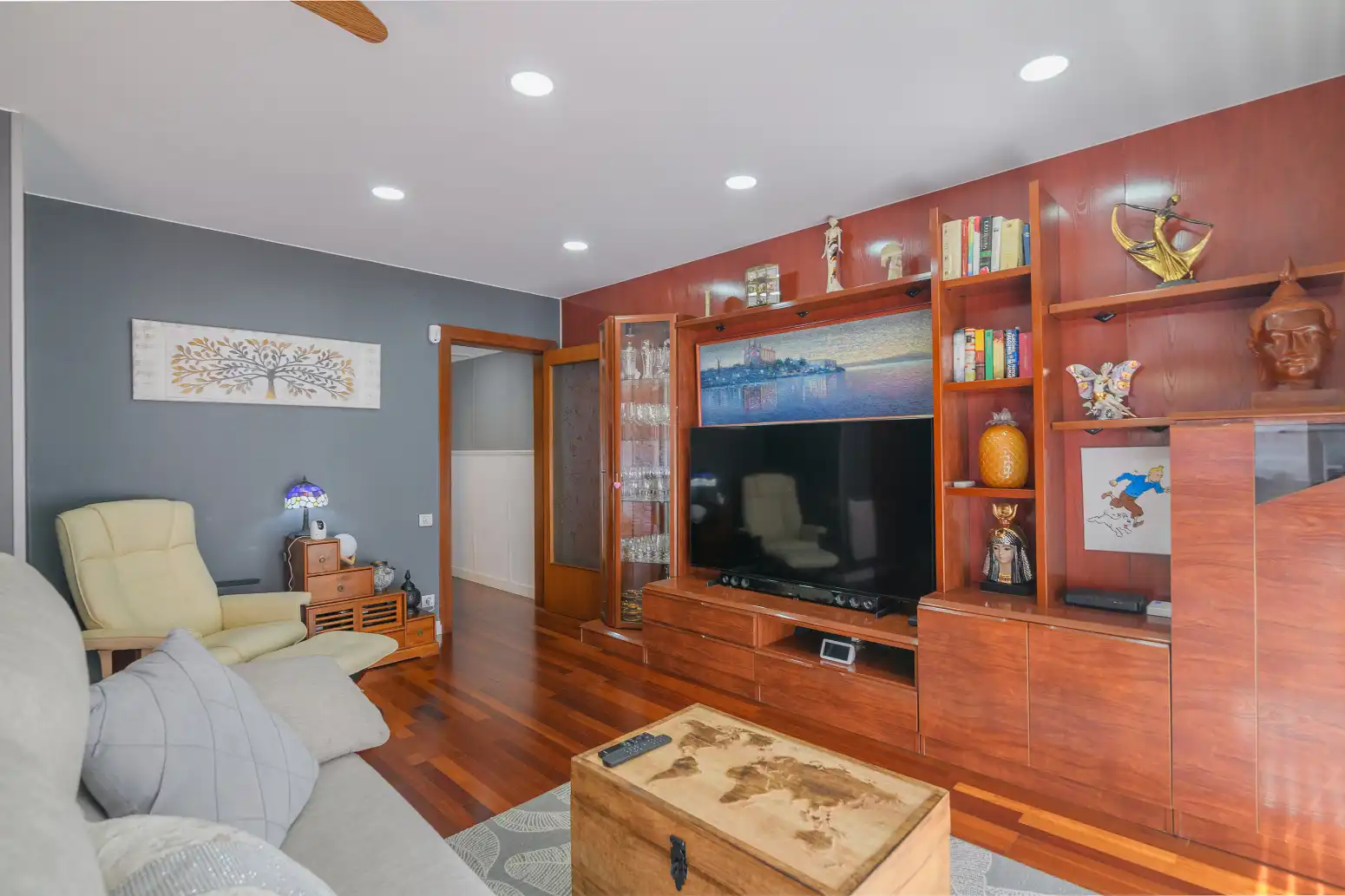 Wohnzimmer von Wohnung zum Verkauf in Barcelona mit Heizung, Parkett und Balkon