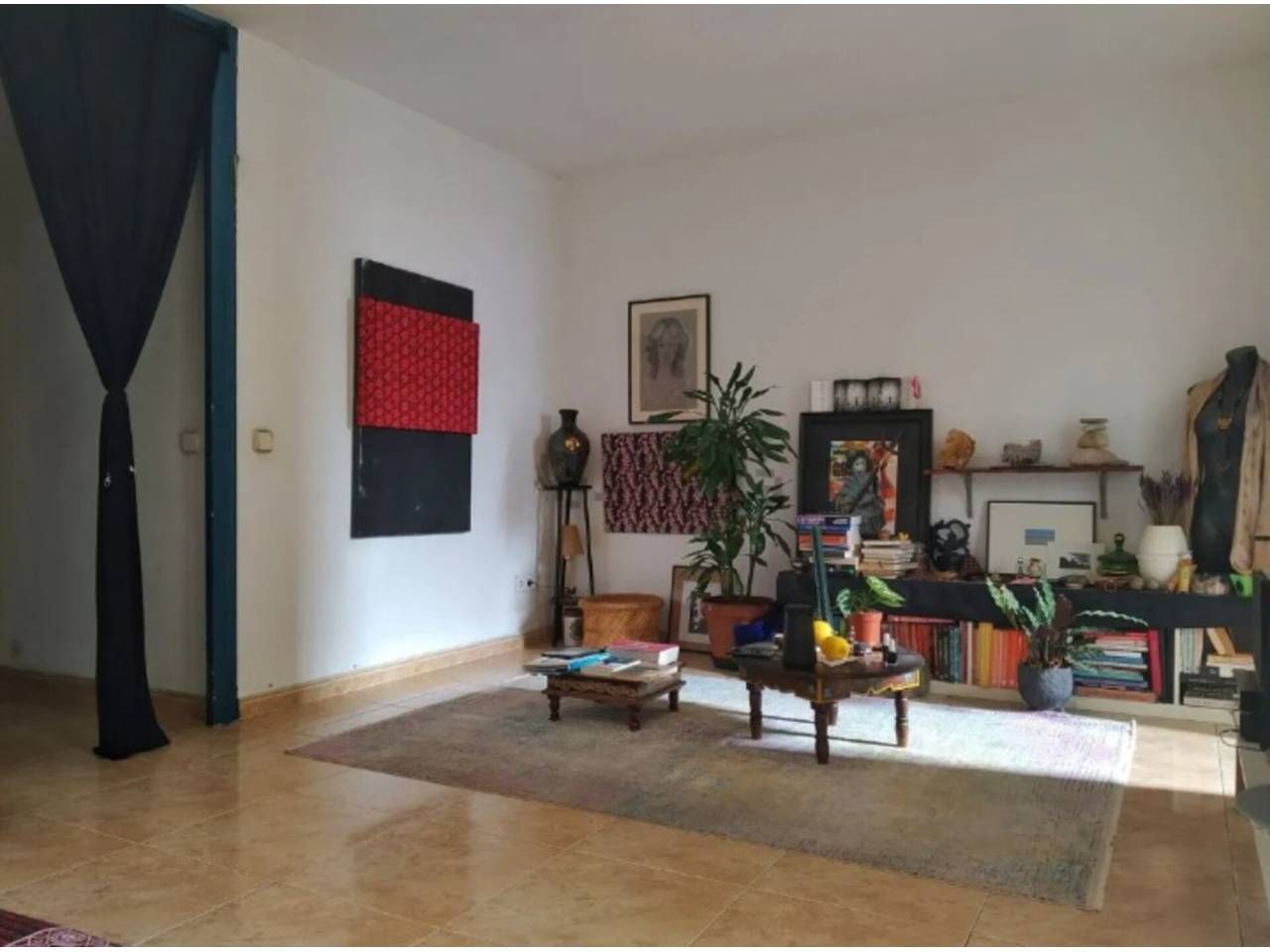 Sala d'estar de Pis de lloguer en  Barcelona Capital amb Aire condicionat, Moblat i Balcó
