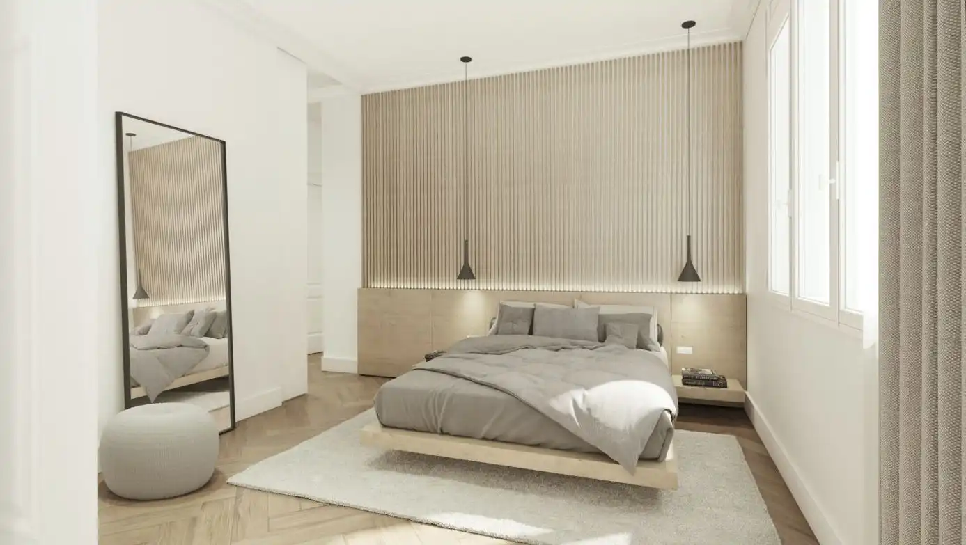 Schlafzimmer von Wohnung zum Verkauf in Sant Boi de Llobregat mit Klimaanlage, Heizung und Privatgarten